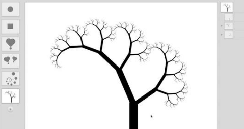 Recursive drawing of a tree fractal