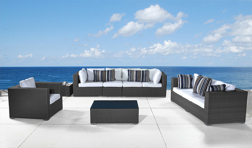 outdoor lounge set grey wicker patio furniture