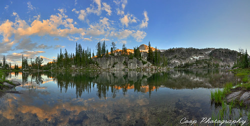 sunset two panorama orange mountain lake reflection water oregon river lens photography mirror nikon eagle 26 or pano north smooth lakes fork august basin east tokina trail cap 25 valley coop pan 28 wilderness 27 f28 alpenglow mega 2011 d90 lostine 1116mm