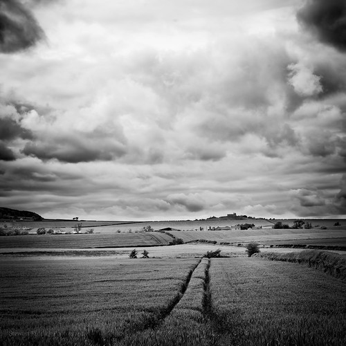 castle field clouds mono tracks crops hume roxburghshire ednam