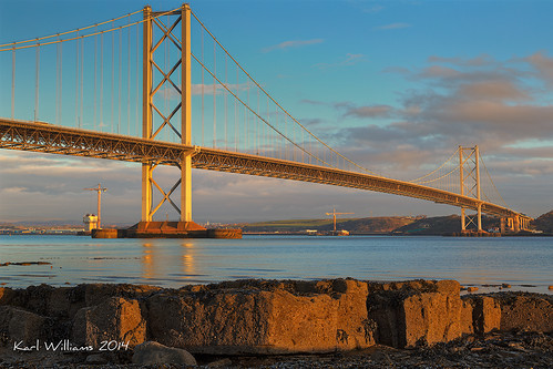 architecture landscape scotland morninglight rocks bridges rivers roads lothians hdr southqueensferry forthbridges zenfolio