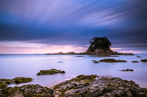 longexposure blue sea newzealand sky bw seascape water clouds sunrise island dawn bay coast nikon rocks filter northisland bluehour coromandel hahei tairua nd110 sailorsgrave