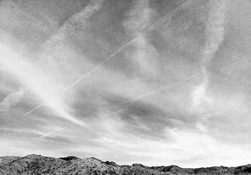 travel vacation arizona sky blackandwhite bw clouds cacti hills contrails