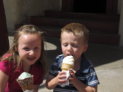 Kids Enjoying Ice Cream, Oatman, Arizona