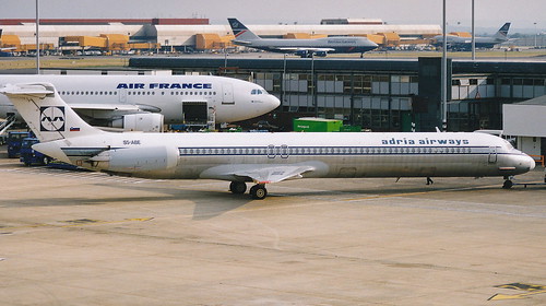 IMG_0048 heathrow Sept 1993 MD-80 Series Adria Airways
