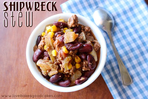 Shipwreck Stew - an economical and easy dish full of ground beef, veggies and beans! So simple, but so good!!