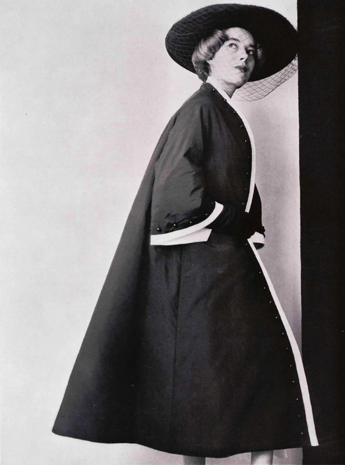 Model in coat by Jacques Fath, photo by Philippe Pottier, 1952 ...