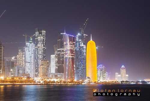 pictures street city sunset building horizontal skyline architecture skyscraper advertising landscape photography realestate skyscrapers muslim stock middleeast officebuilding architectural architect commercial corniche tall doha qatar westbay citydesign stefantornau saoudbinmohdbinalialthani infostefanphotographycom dohahighrise addawhahqatar