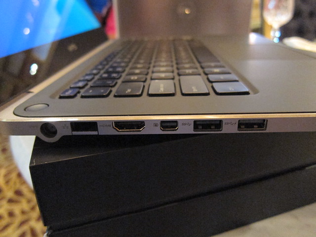 Dell XPS 14 Ultrabook - Left View (Power, LAN Port, HDMI, DisplayPort, 2x USB 3)