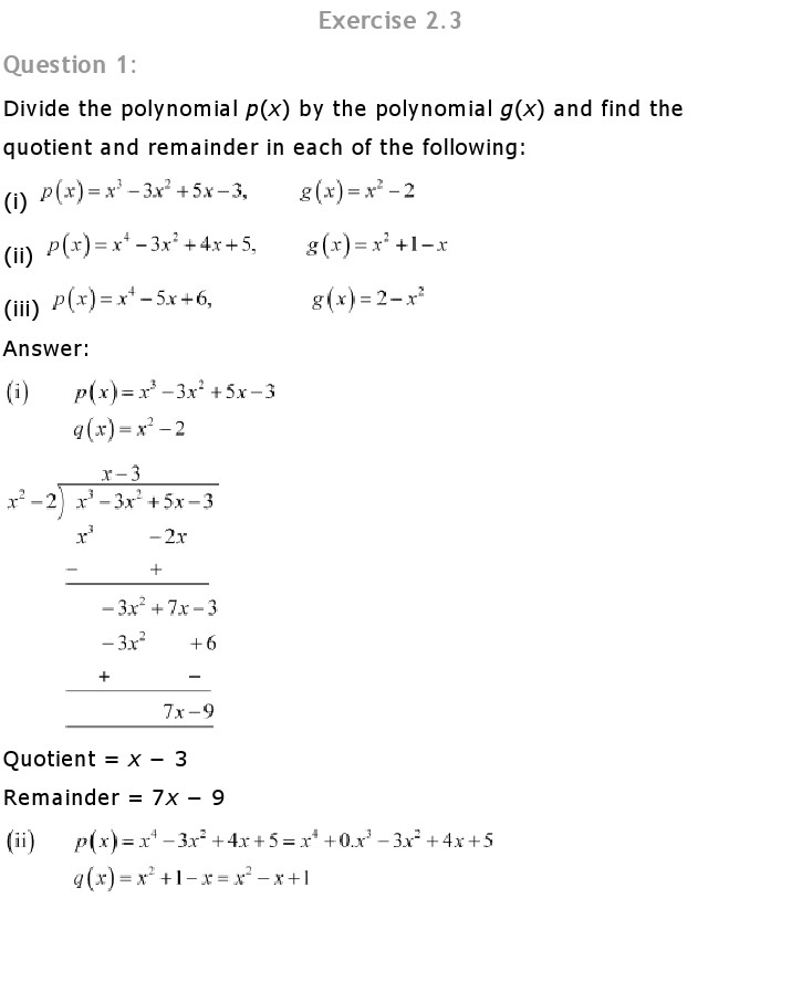 NCERT Solutions For Class 10 Maths Chapter 2 Polynomials PDF Download freehomedelivery.net