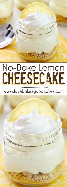 No-Bake Lemon Cheesecake collage.