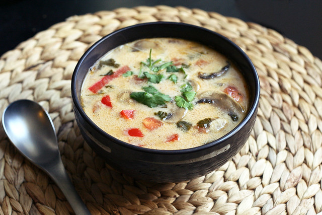 Tom Kha Gai (Thai Coconut Soup) Gluten-free + Dairy-free, w/Vegan options