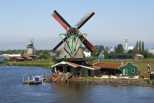 panorama landscape day sunny clear windmill zaanseschans holland canoneos7d architecture canonef24105mmf4lisusm antoniovaccarini canon water canale canal sky amsterdam