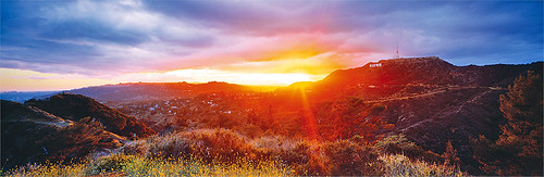 california sunset film los nikon long exposure angeles slide center panoramic hills velvia hollywood nd nikkor 90mm 617 6x17 fotoman f32