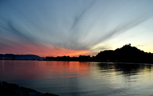 sun sunset málaga nikon beach playa spain beautiful d3100 andalucía europe sky sea mountains