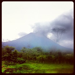 Arenal volcano, as seen from the town on the way out