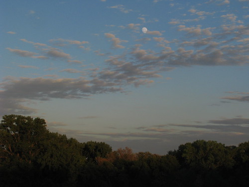 trees sunset sky moon clouds evening country kansas marysville