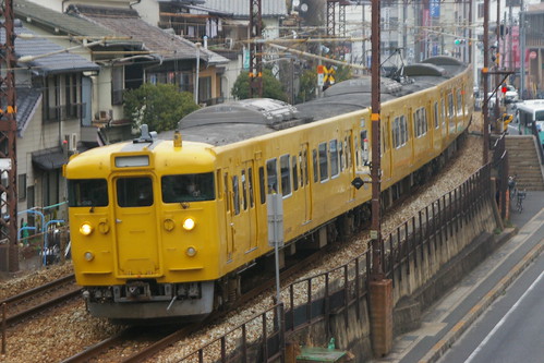 JR West 115 series near Onomichi.Sta in Onomichi, Hiroshima, Japan /Mar 1, 2014