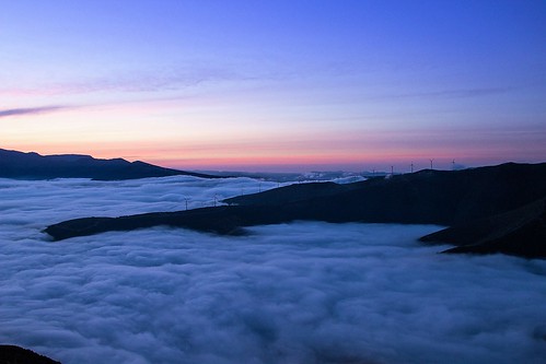 sky mountain mountains portugal clouds sunrise dawn eolic oliveiradohospital eolicopark montedocolcurinho