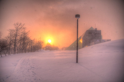 park winter sunset snow japan architecture landscape sapporo hdr moerenuma photomatix