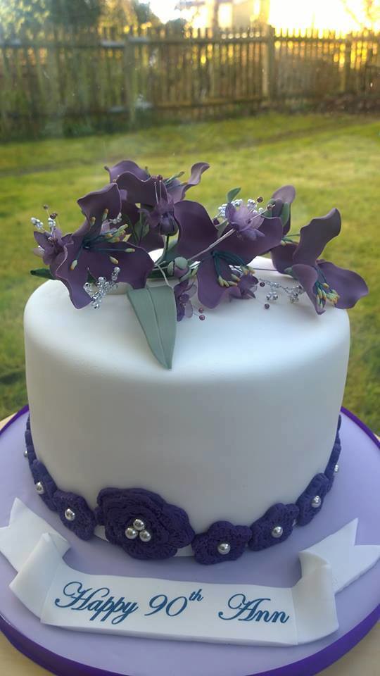 Handmade Blue Tradescantia Flowers Spray Cake by Shushma Leidig of SK Cakes