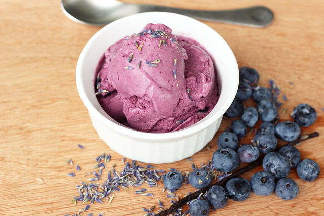 Blueberry Lavender Vanilla Ice Cream - Vegan, Gluten-free, Refined Sugar-free