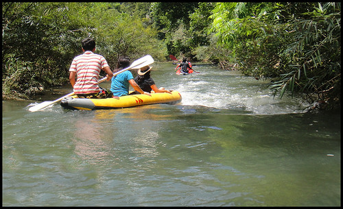 Canoes on the "rapids" at Khao Sok National Park