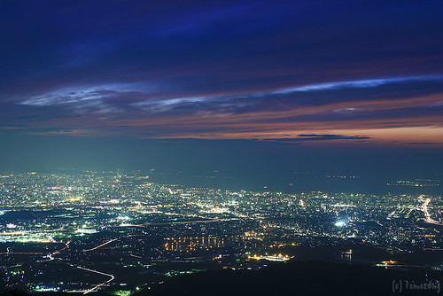 sunset panorama japan night fukuoka 夜景 夕日 夕焼け 福岡 sasaguri kasuya 糟屋 篠栗 米の山