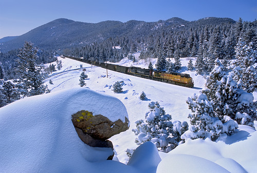 railroad snow up train colorado crescent co unionpacific rockymountains snowcoveredtrees coaltrain unittrain moffattunnelsub