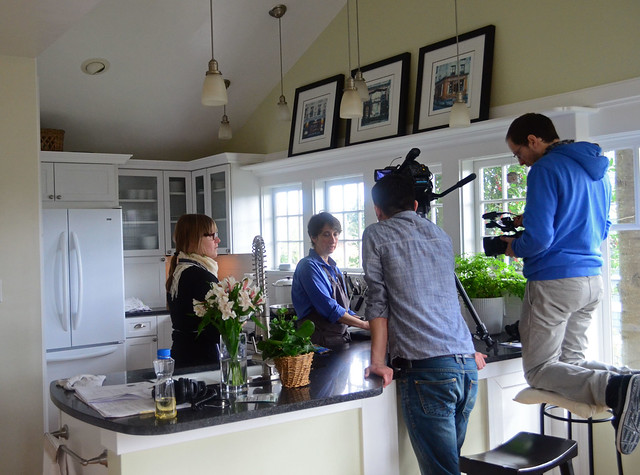 David and Erik Capturing footage of cooking.