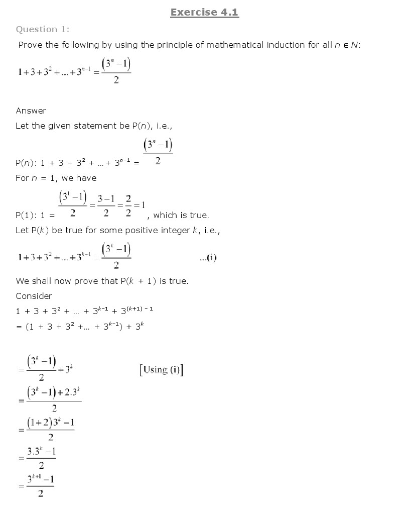 NCERT Solutions for Class 11 Maths Chapter 4 - Principle of Mathematical Induction