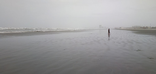 ocean sea man beach water fog alone view empty single karachi clifton deserted seaview