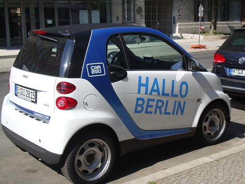 德國柏林街上的共乘電動車。（來源：Jonathan Marks）
