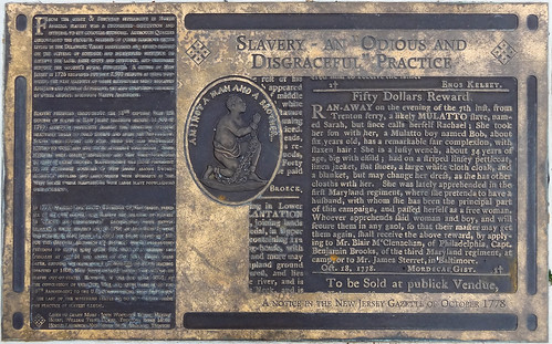 bronze plaque newjersey nj historic marker historical slavery mercercounty trenton