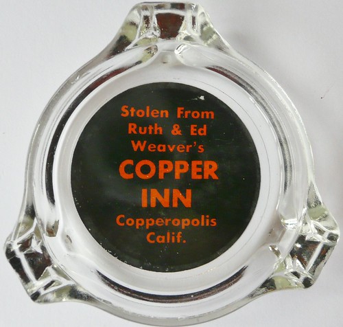 california glass bar advertising restaurant lounge cocktail ashtray copperopolis copperinn thecopperinn