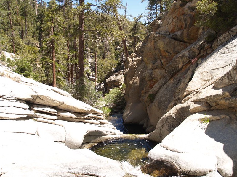 View downstream of the pools below Caramba Camp on Tahquitz Creek