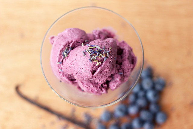 Blueberry Lavender Vanilla Ice Cream - Vegan, Gluten-free, Refined Sugar-free