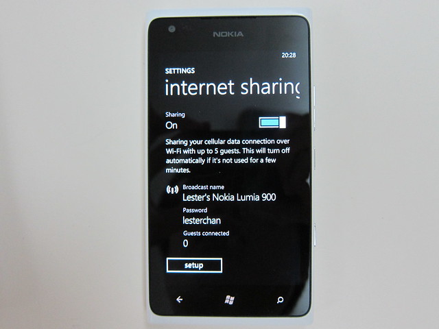 Nokia Lumia 900 - Internet Sharing