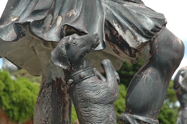 statue detail at Powis Castle, Wales