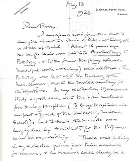Sherrington to Florey - 6 July 1928 (WCG 13.15)