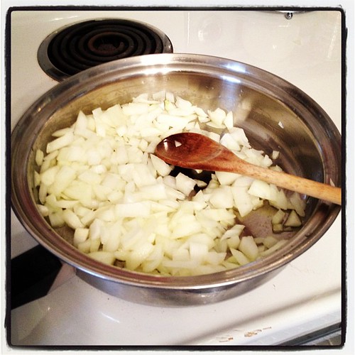 Start with chopped onions