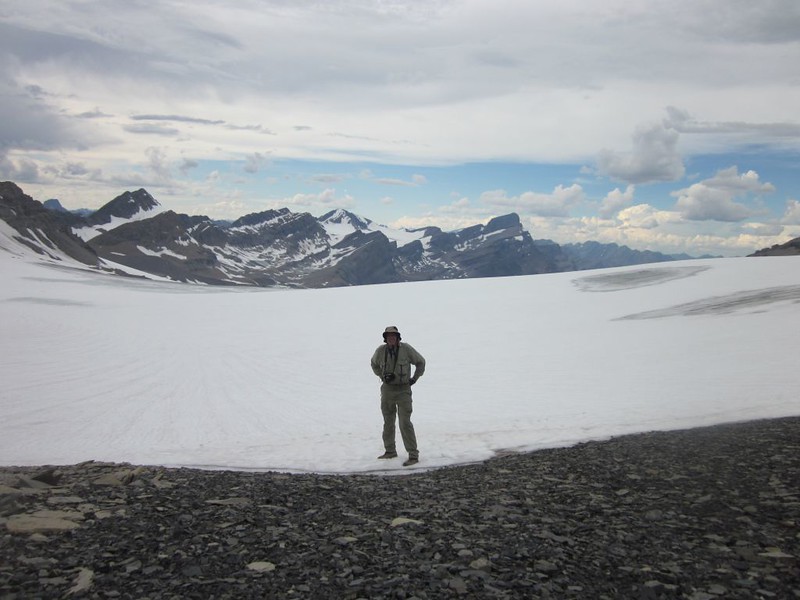 Me, standing on the edge of the Bonnet Glacier, Banff National Park, Alberta, Canada