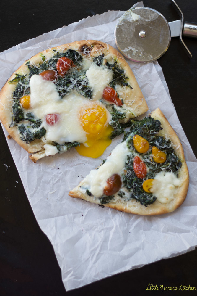 Kale and Egg Breakfast Pizza via LittleFerraroKitchen.com