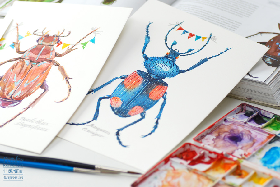 My beetles watercolors