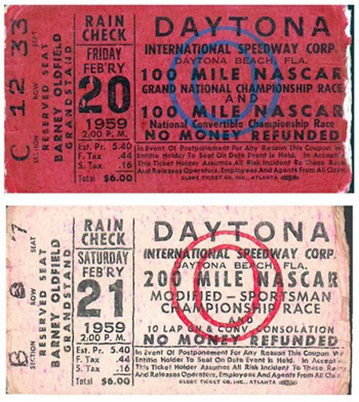 Daytona Qualifying Tickets #1959