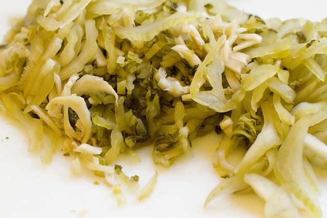 shredded pickled mustard greens