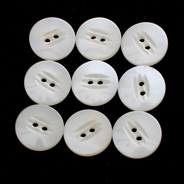 9 vintage pearl effect off-white art deco buttons – 16mm