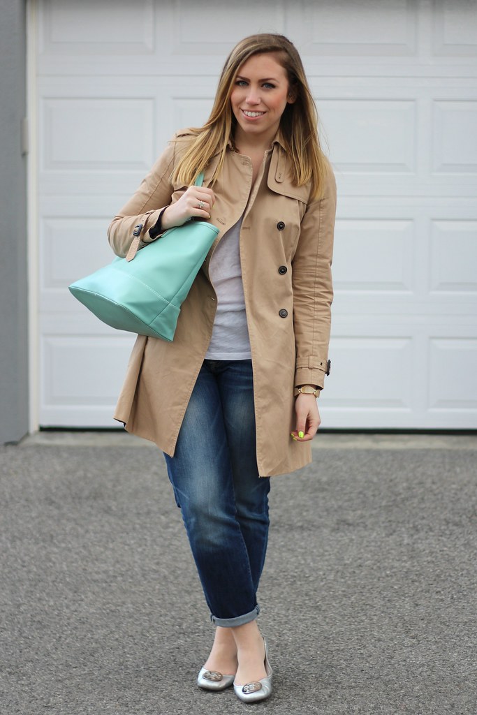 Casual Trench Coat & Boyfriend Jeans on Living After Midnite