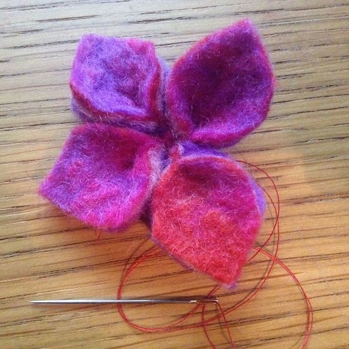 Cut-and-sew felt flower