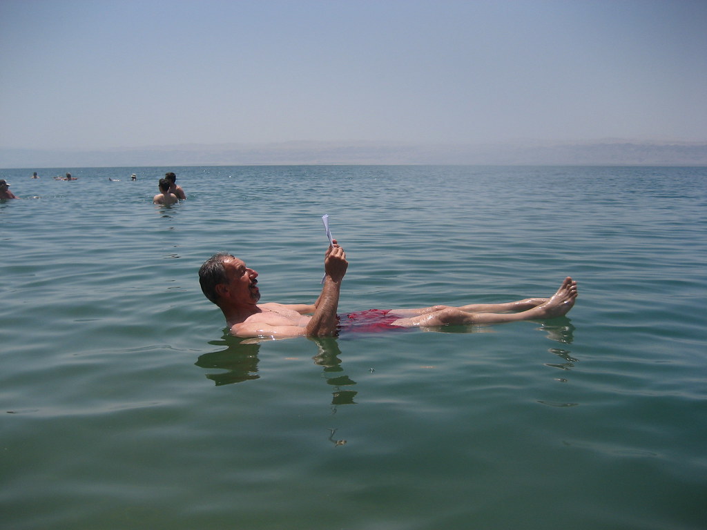 Dead Sea, man reading